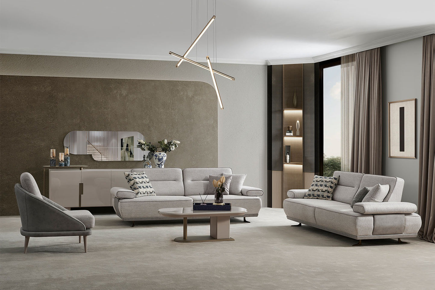 SUENO SOFA SET 3+3+1