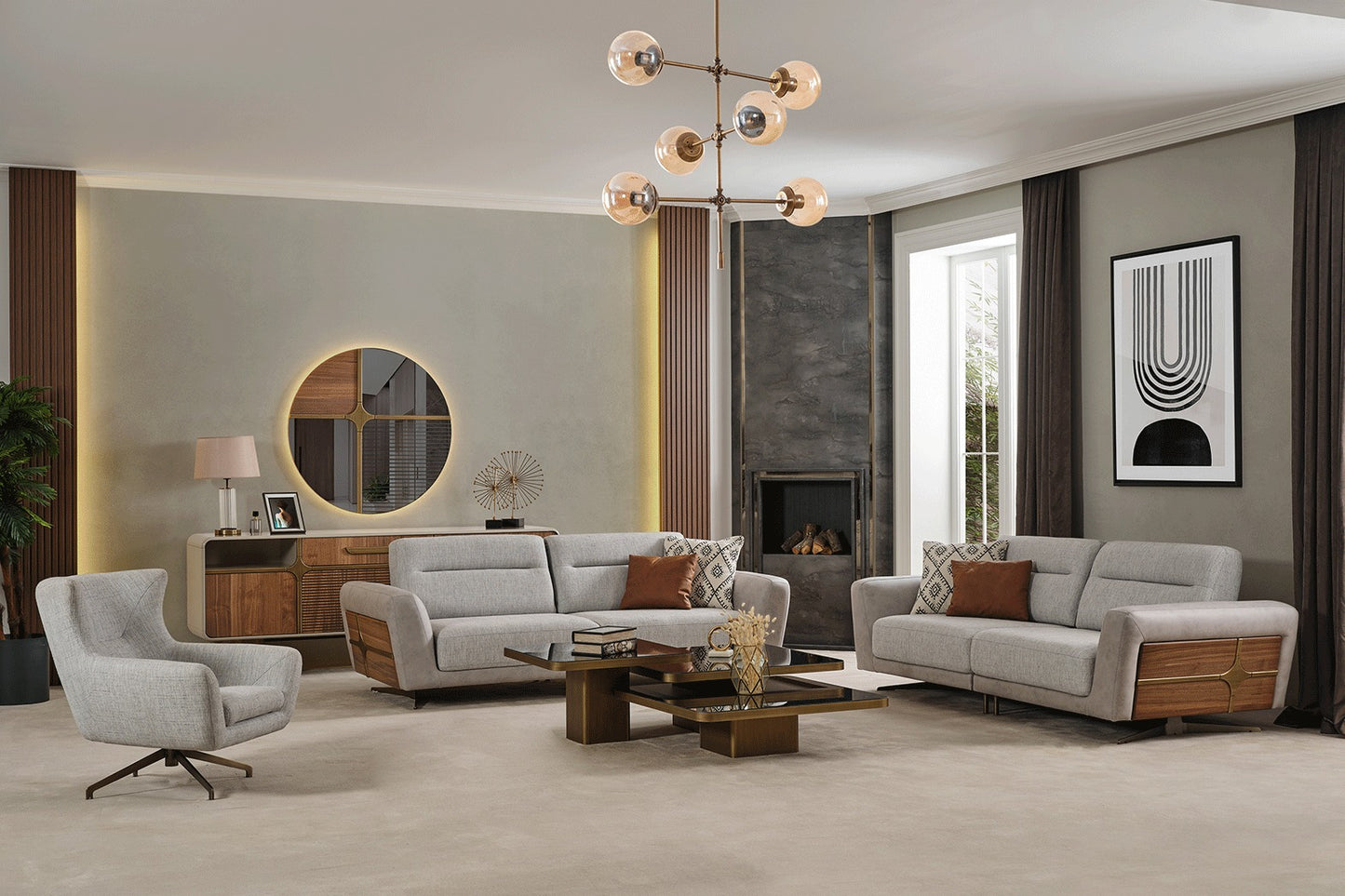 GUSTO SOFA SET 3+3+1