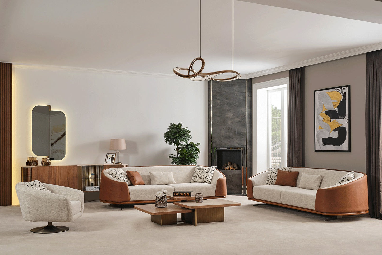 bronz sofa set 3+3+1