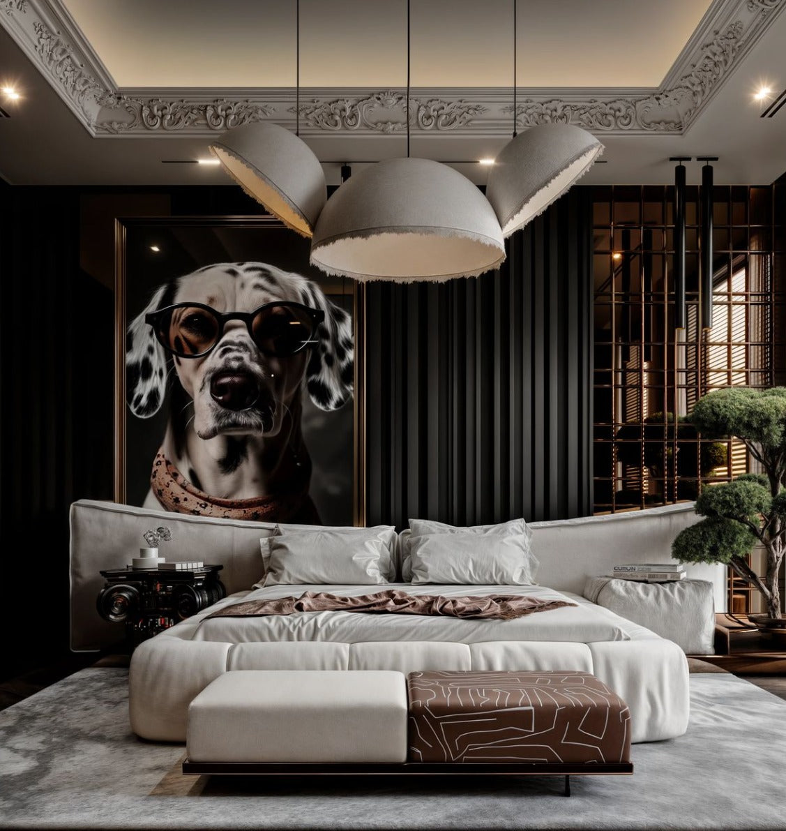 Stunning Modern Bedroom Set with Abstract Decor