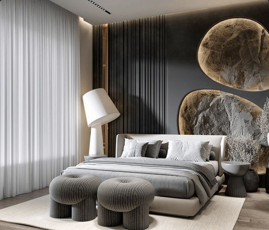 Stunning Modern Bedroom Set with Abstract Decor